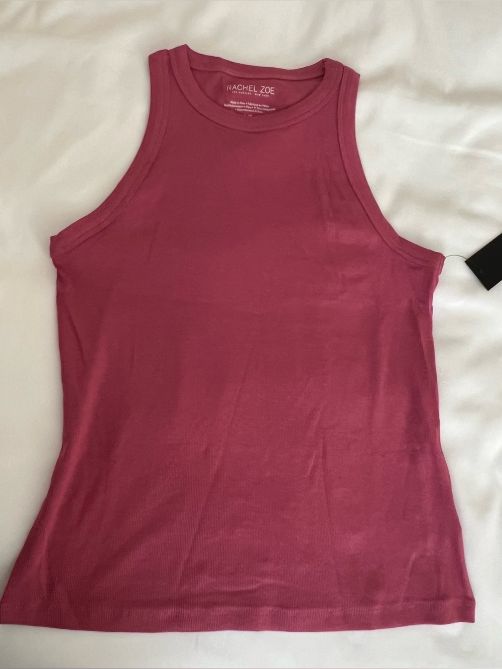 RACHEL ZOE Sleeveless Crewneck Tank in Raspberry Pink